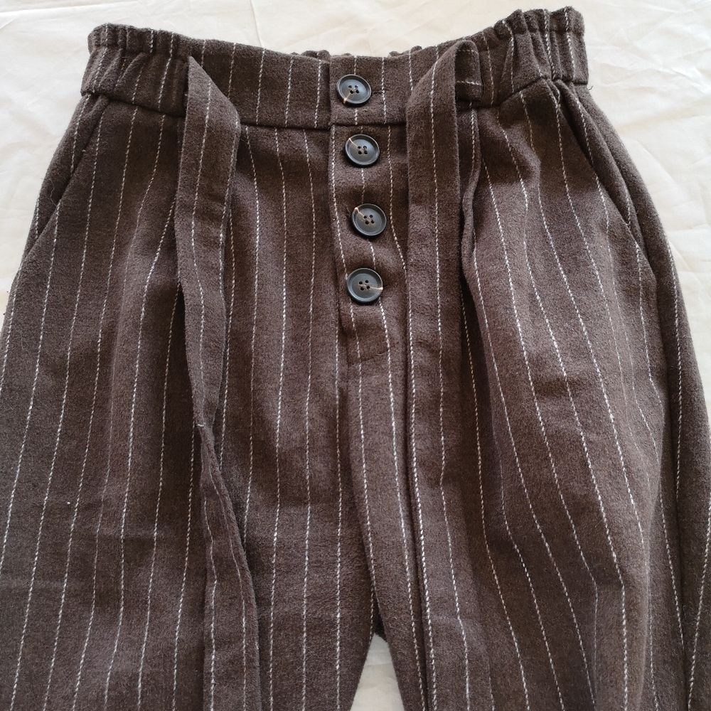 Wool striped pants
